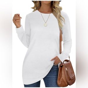 OFEEFAN Women Crew Neck Long Sleeve Sweater